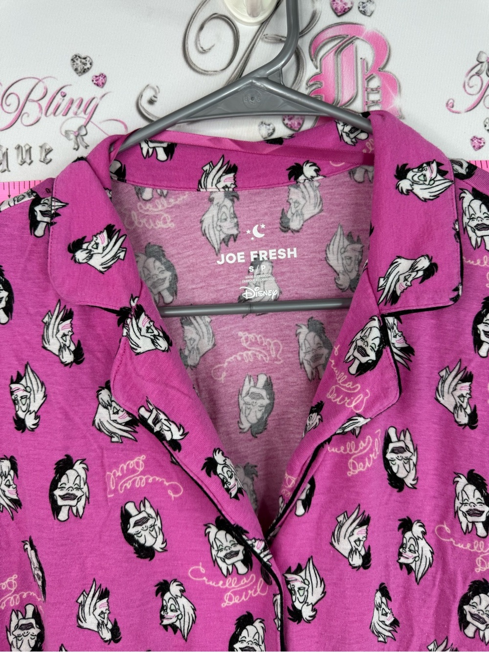Disney cruella devil shirt bright collared Pink Villains Button-Up Shirt - Picture 7 of 10